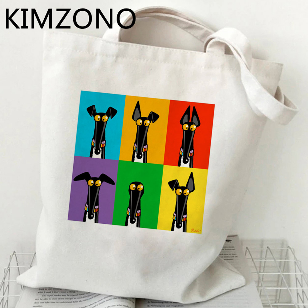 Women Bags Jute - Greyhound shopping bag handbag canvas jute