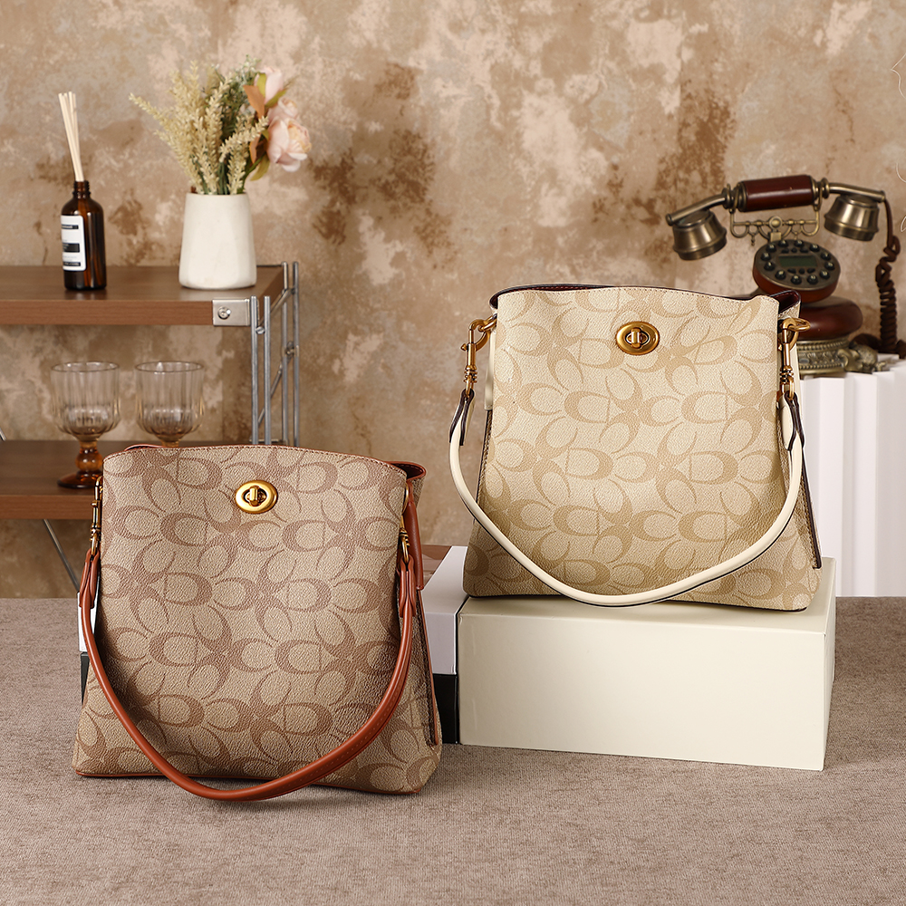 Women Bags High End Brands - Women's brand leather bucket bag, new