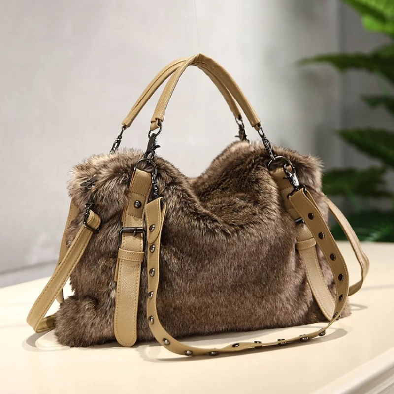 Women Bags Guess - Woolen Velvet Women Trendy Versatile Handbag