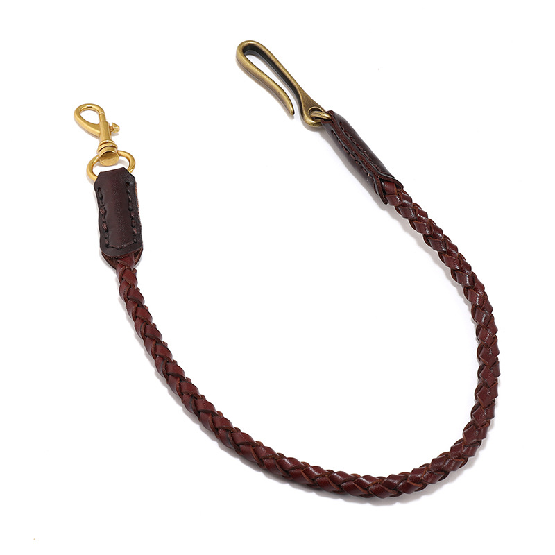 Women Bags Pk - Cowhide Braided Rope Key Rings Bag