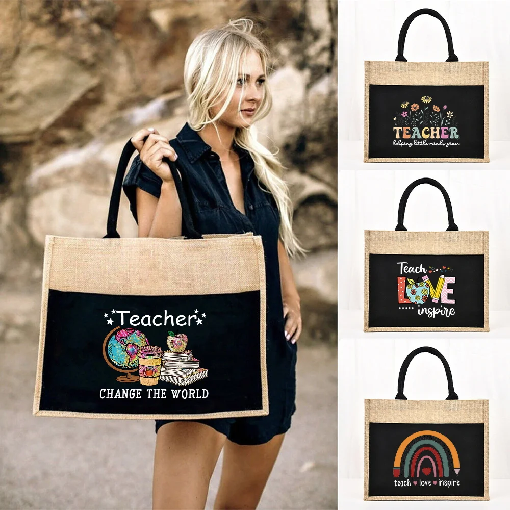 Women Bags Jute - Tote Bag Reusable Jute Shopping Bag