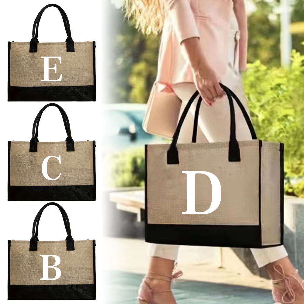 Women Bags Jute - Tote Bag Fashion Jute Bag Portable