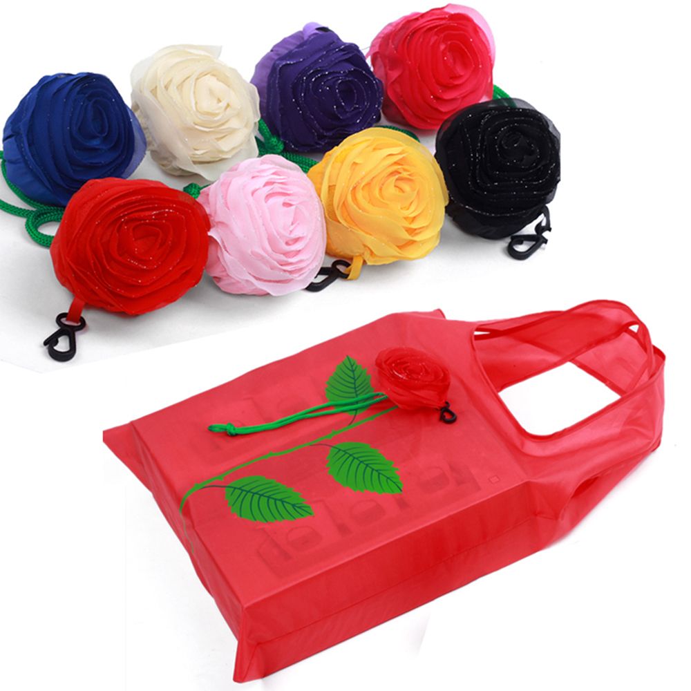 Women Bags Outlet - Rose Flower Shopping Bags Portable Storage