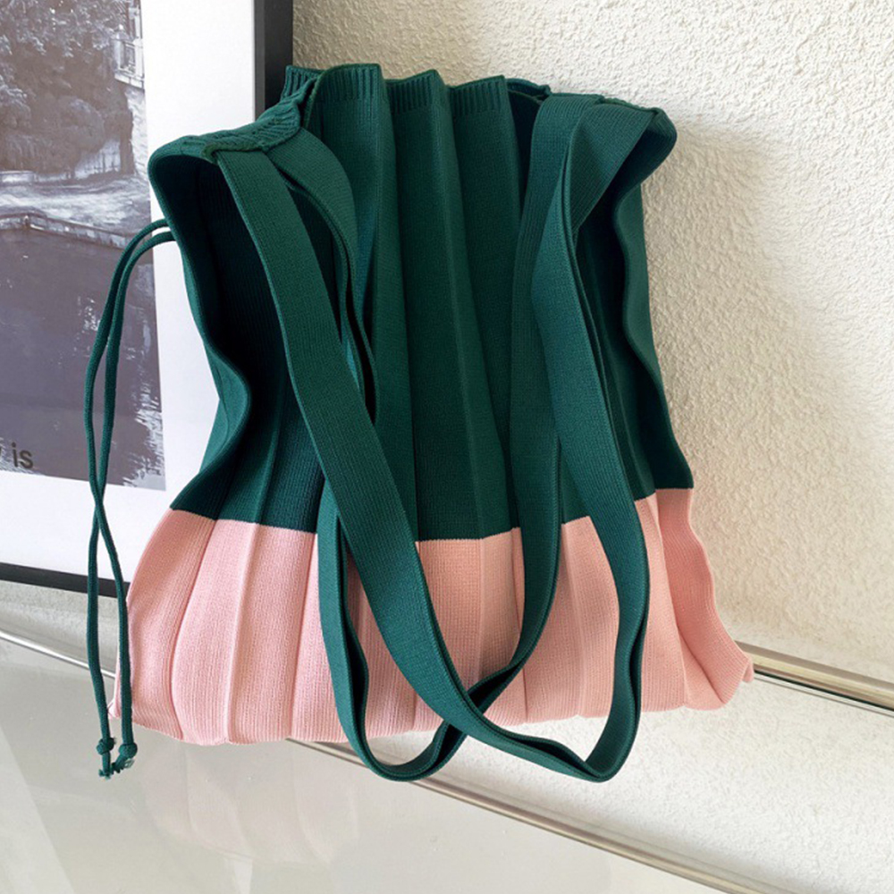 Women Bags In Trend - Knitted Foldable Storage Handbag Casual Large