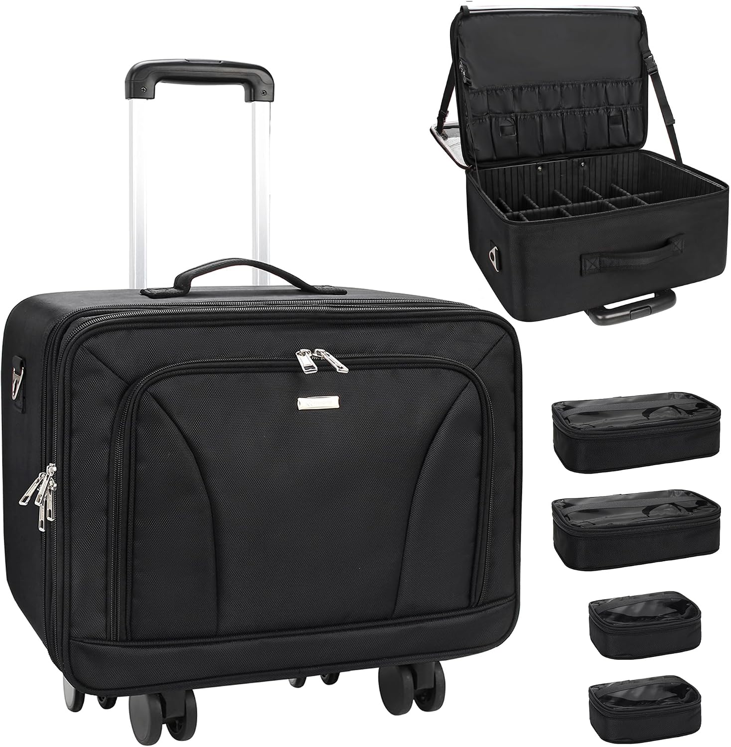 Women'S Bag - Extra Large Rolling Makeup Travel Train