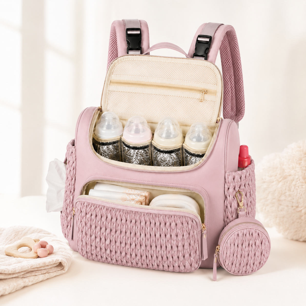 Women Bags Pk - Large Capacity Diaper Bag Backpack with