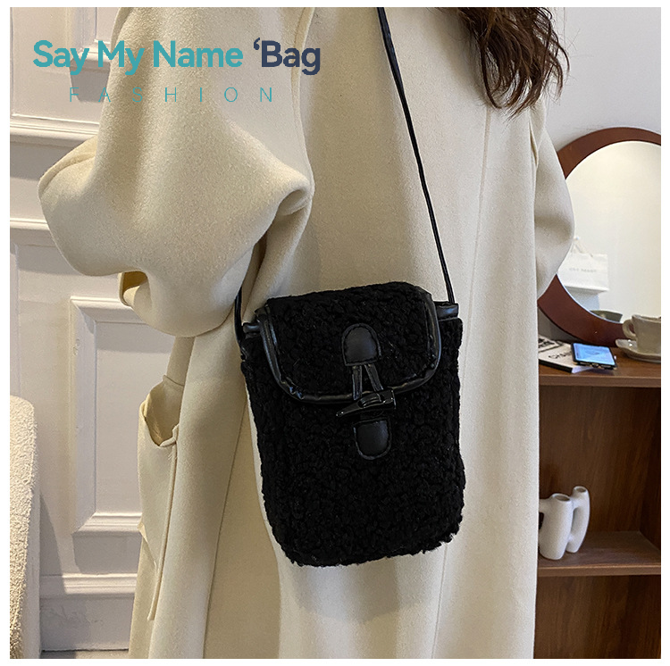 Women'S Bags Cross Body - Lambswool Phone-bag Women Faux Fur Bags