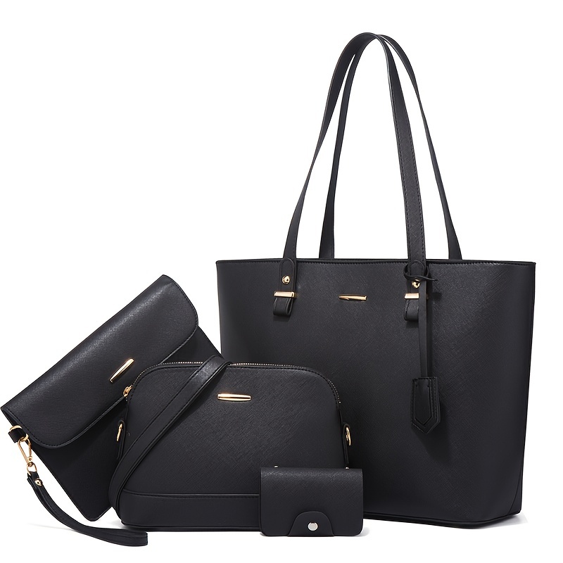 Women'S Bags Cross Body - 4pcs Fashion Women's Bag Sets Solid