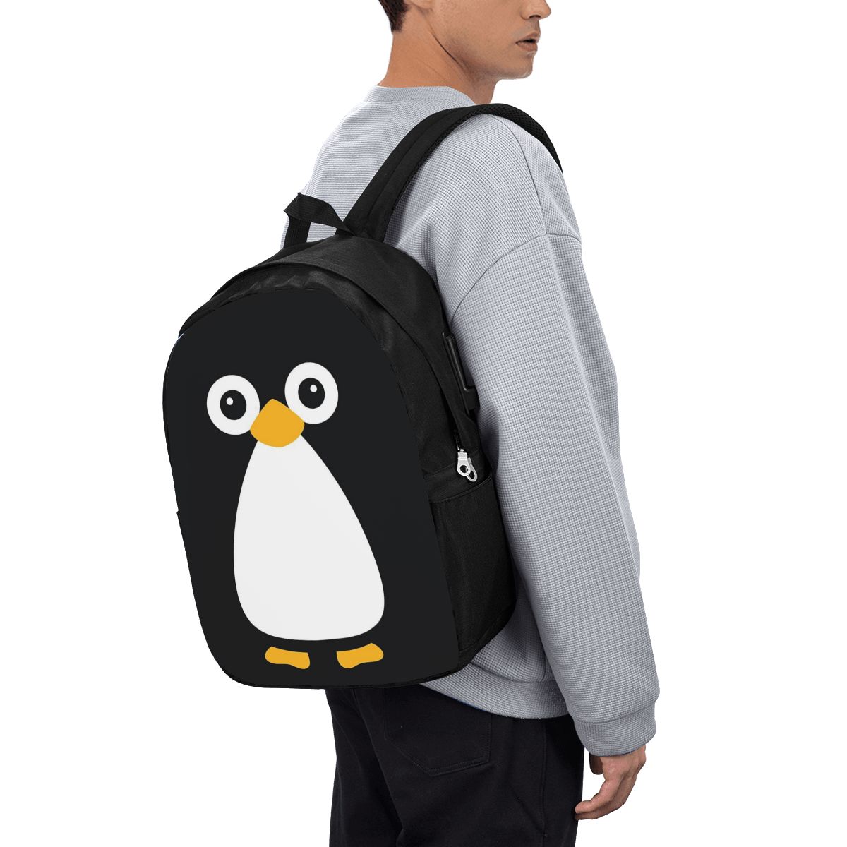 Women'S Bag - Cute Vector Penguin Backpack Travel Notebook