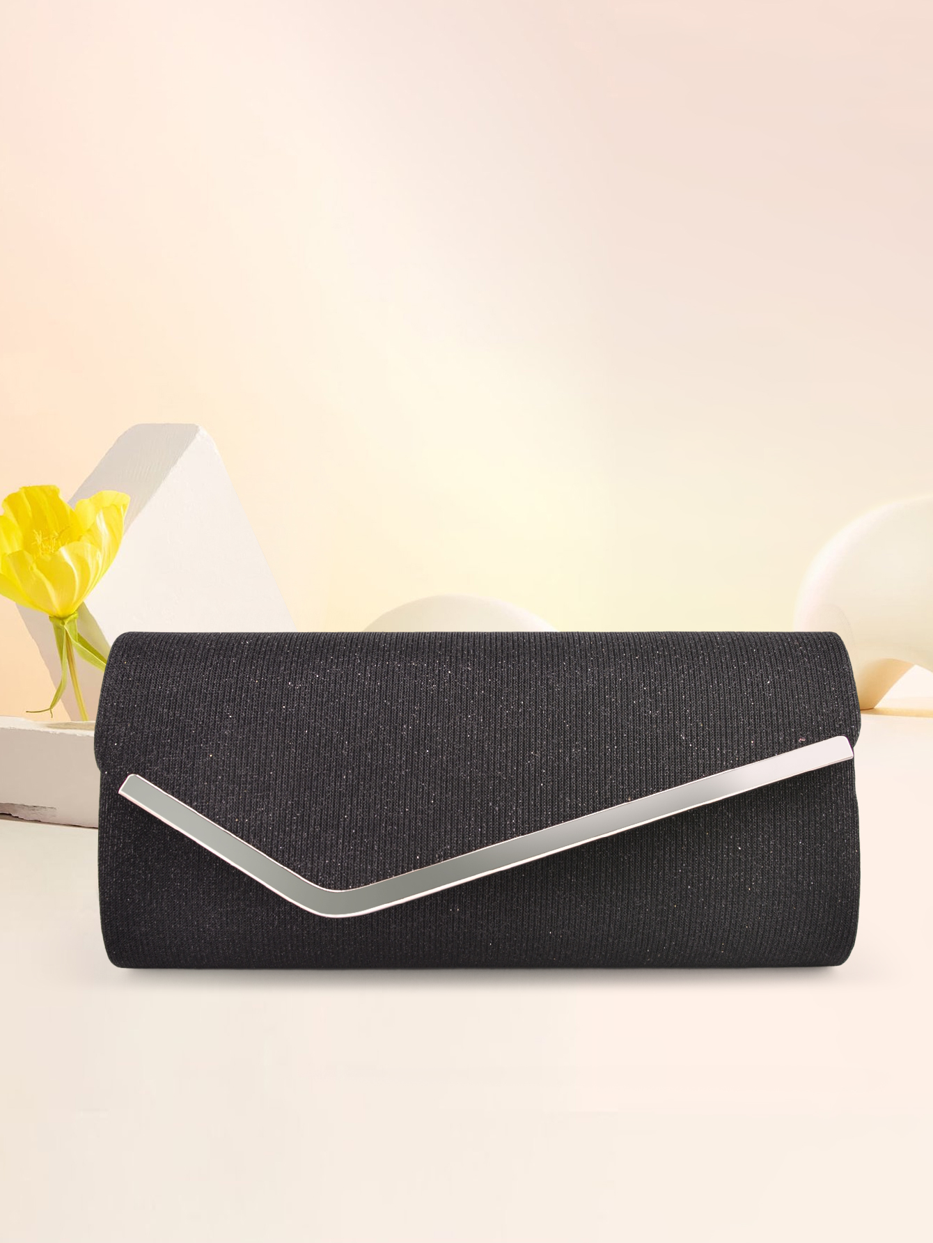 Women Bags Pk - Classic Evening Bag Black Silver Champagne