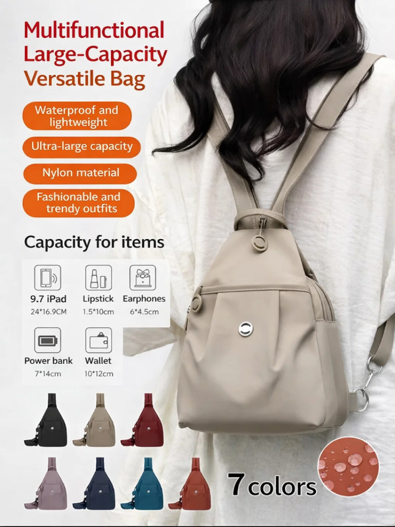 Women Bags In Trend - Women's Lightweight Mini Backpack, Oxford Cloth