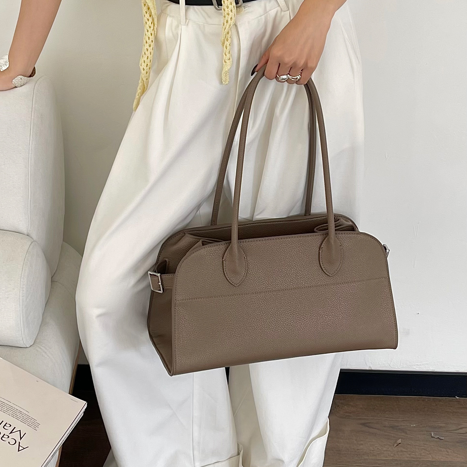 Women Bags With Wallet - Litchi Grain Texture Tote Bag for