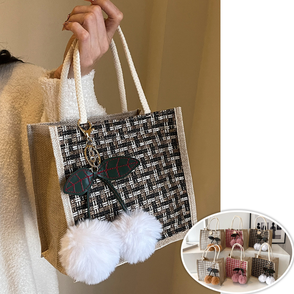 Jute Tote Bag Woven Linen Hand - Women Bags Jute recension och pris