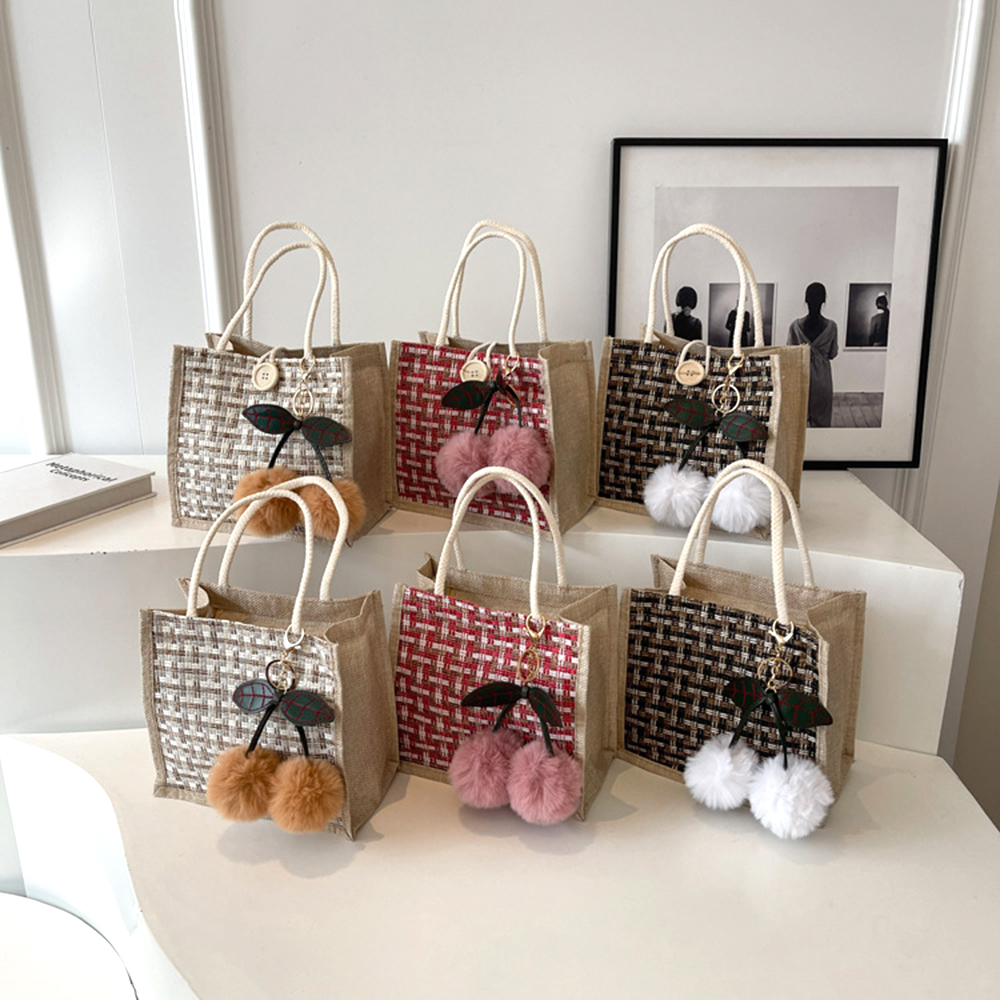 Jute Tote Bag Woven Linen Hand - Women Bags Jute recension och pris