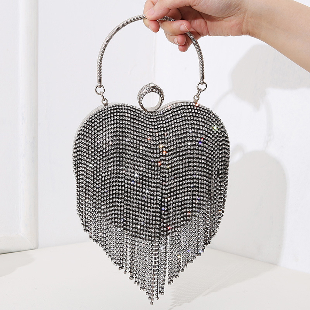 Rhinestone Evening Bag Heart P - Women Bags With Wallet recension och pris
