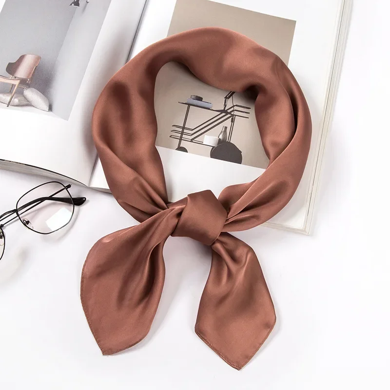 Satin Scarf Women 70cm Solid C - Women Bags Wholesale recension och pris