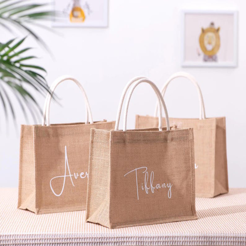 Custom Name Beach Bag Elegant  - Women Bags Jute recension och pris
