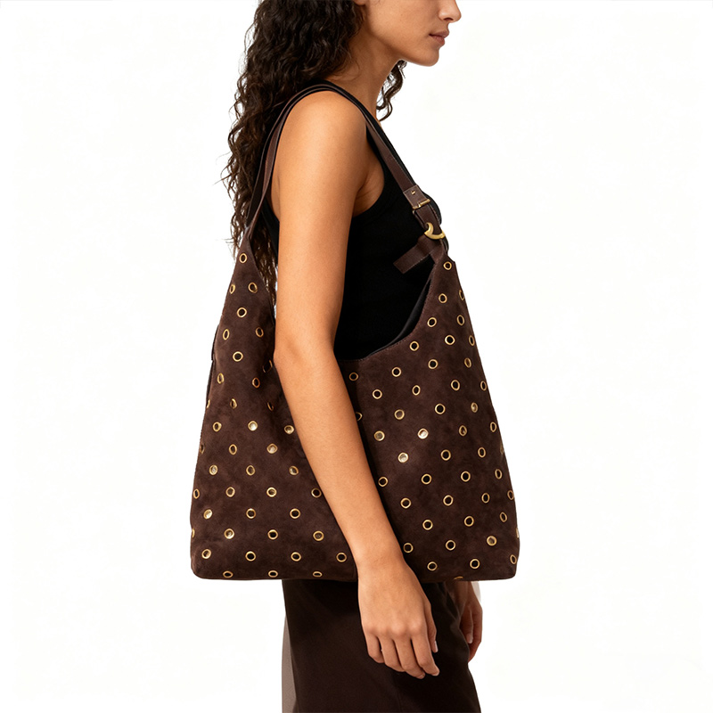 Suede Metal Studded Tote Bag w - Women Bags With Wallet recension och pris