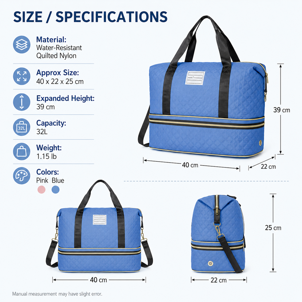 Buylor Large Expandable Travel - Women Bags Pk recension och pris