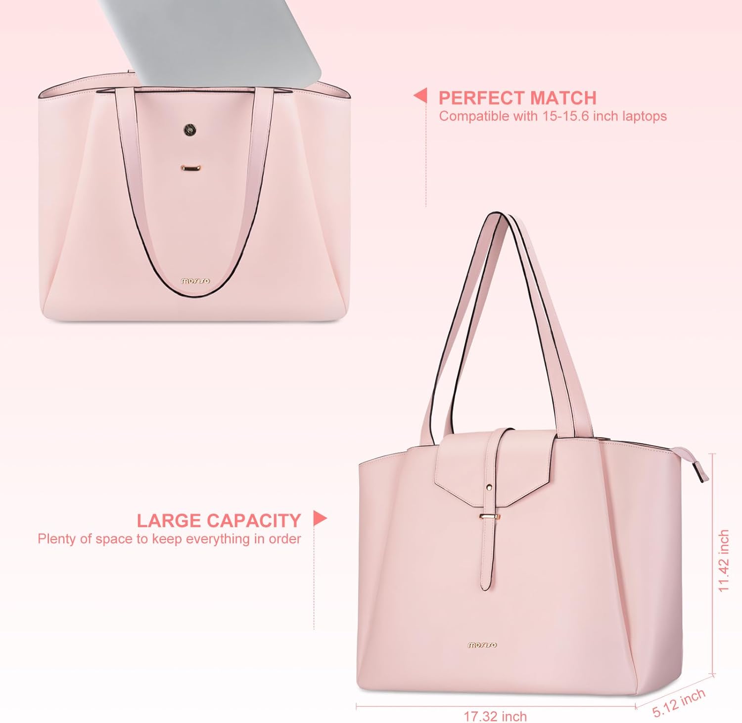 Laptop Tote Bag PU Leather Wom - Women Bags Pk recension och pris