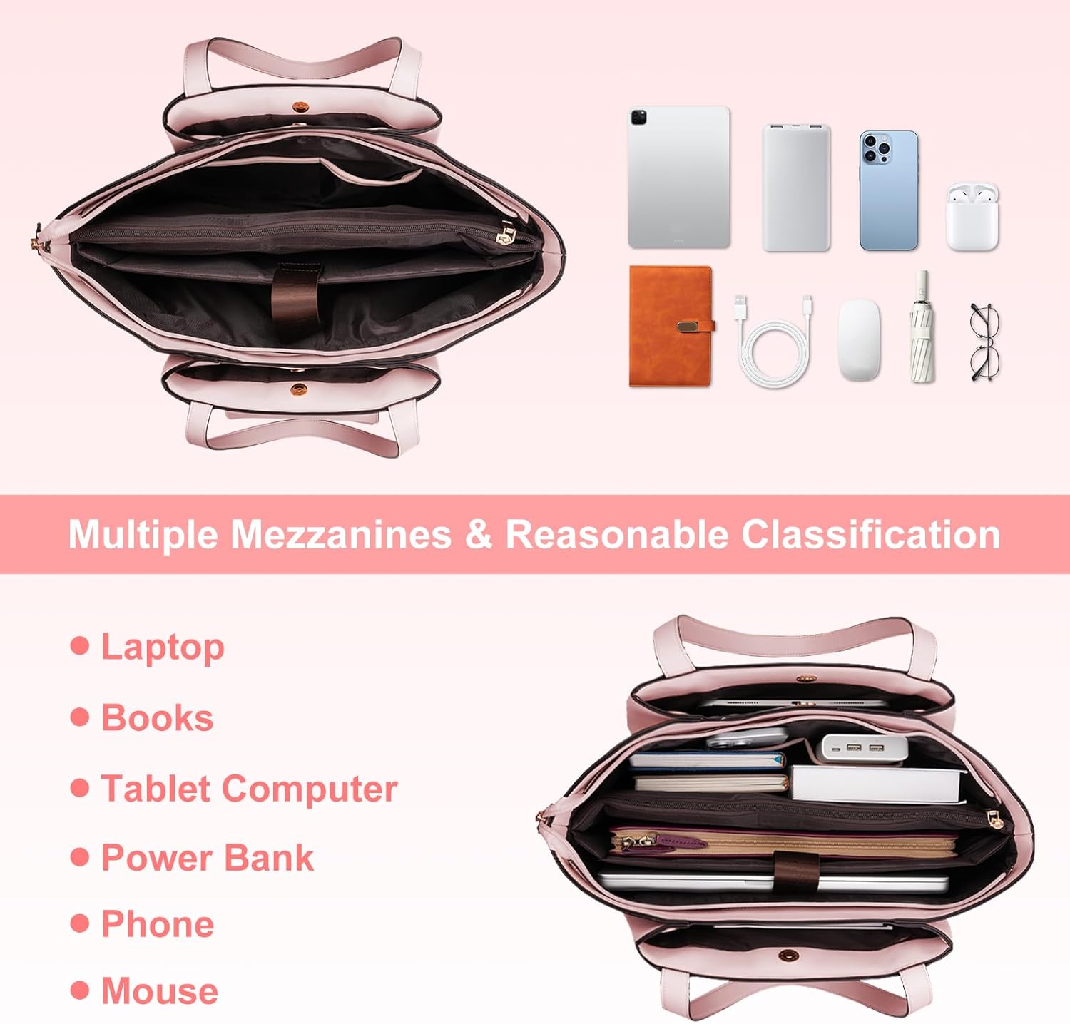 Laptop Tote Bag PU Leather Wom - Women Bags Pk recension och pris