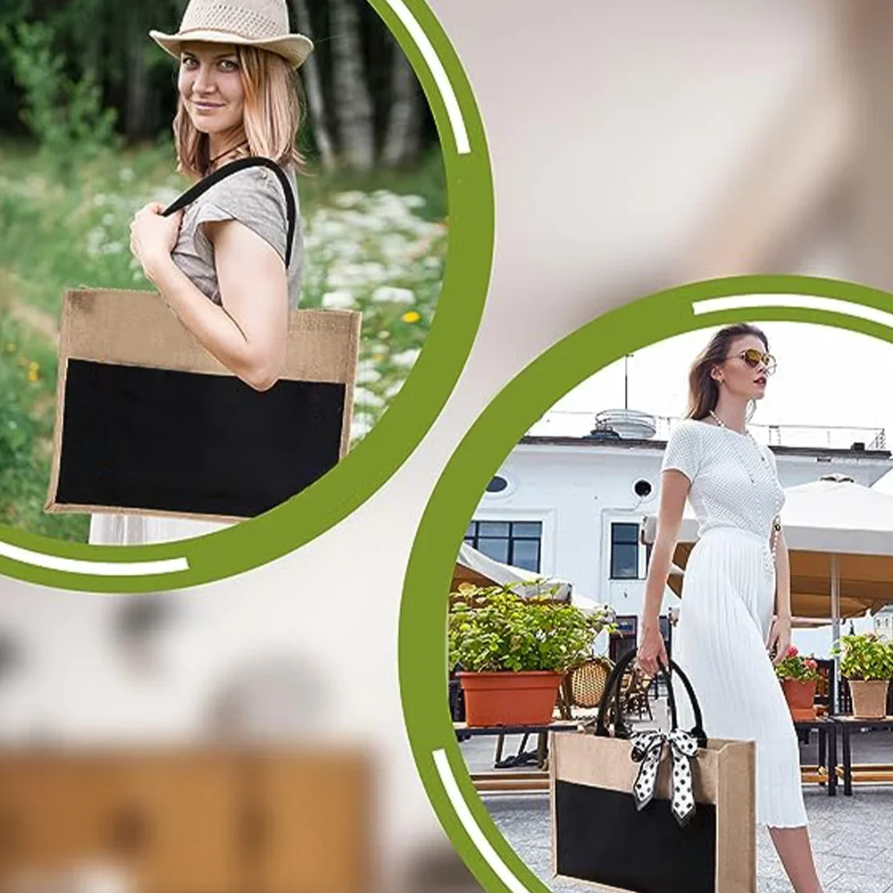 Tote Bag Reusable Jute Shoppin - Women Bags Jute recension och pris