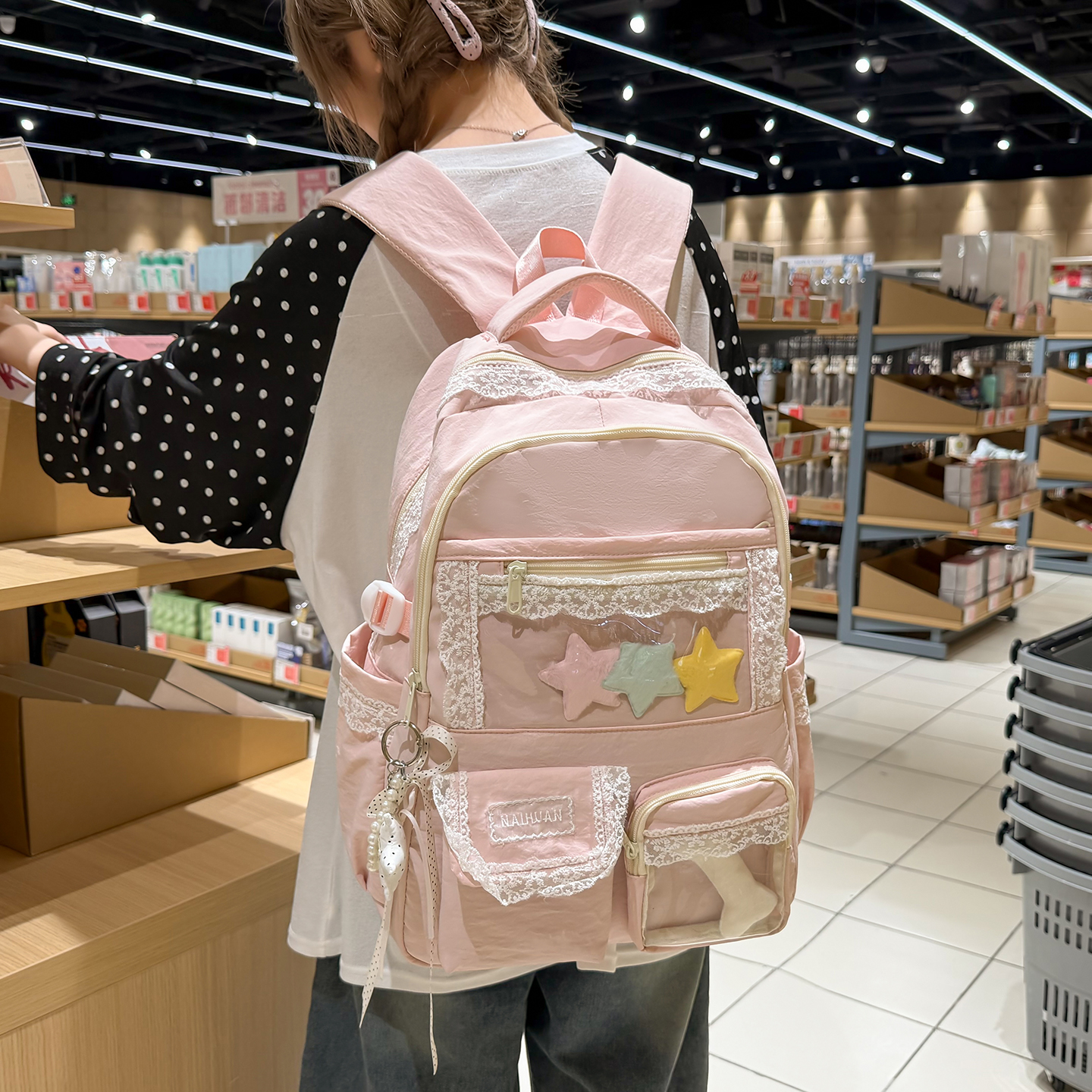 Women Lace Decor Backpack Cute - Women Bags In Trend recension och pris