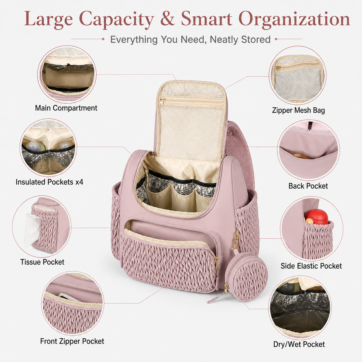Large Capacity Diaper Bag Back - Women Bags Pk recension och pris