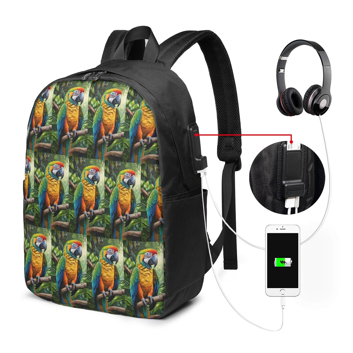 Cute Macaw Parrots Backpack Tr - Women'S Bag recension och pris